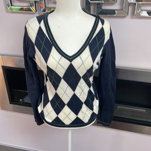 ♡ Tommy Hilfiger, navy long sleeve, V-neck thin sweater